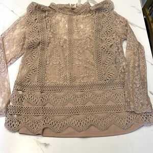 Blush Lace Top with Built-in Camisole